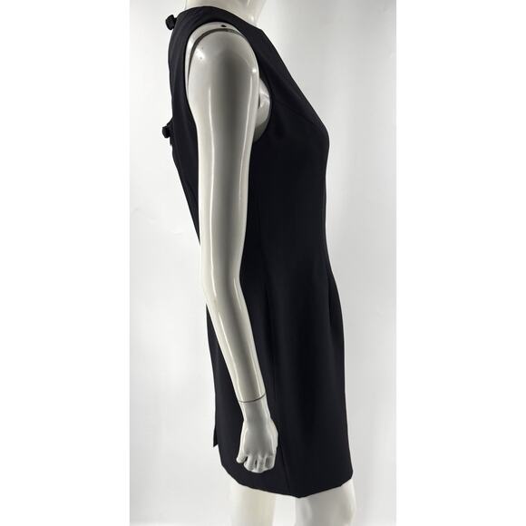 Liz Claiborne Sheath Dress Size 8 Black Cocktail Bow Back Womens VTG Y2K 90s - Picture 2 of 6